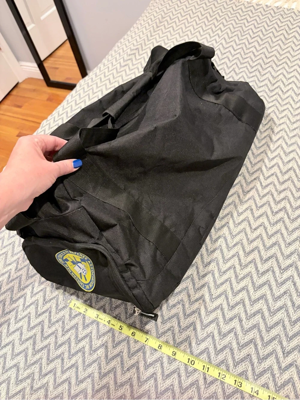 Black Duffel Bag with Eastern New York Soccer Referee Association Badge